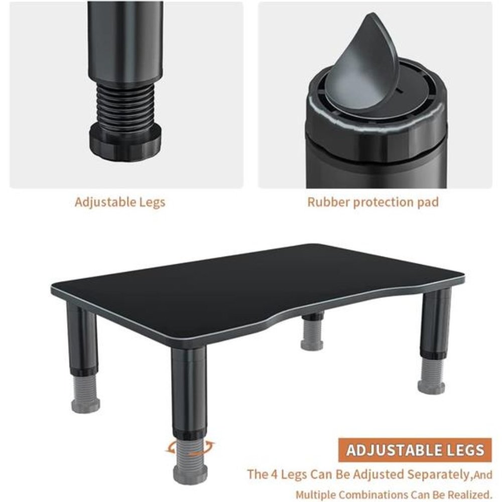 2 Pack Computer Monitor Stand Riser with Height Adjustable Multi Media Desktop - Picture 3 of 6